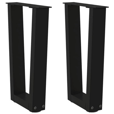 Dining Table Legs V-Shape 2 Pcs Steel