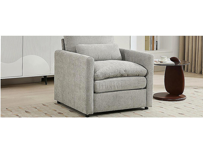 Fauteuil rembourré 31,9 po Comfort, Gris clair