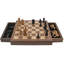 Jeu d'échecs magnétique - Jeu d'échecs magnétique de voyage pour les enfants de 6 ans et plus et les adultes - Petit tableau magnétique en bois incrusté avec tiroirs de rangement pour échecs Staunton sculptés à la main par Trademark Games