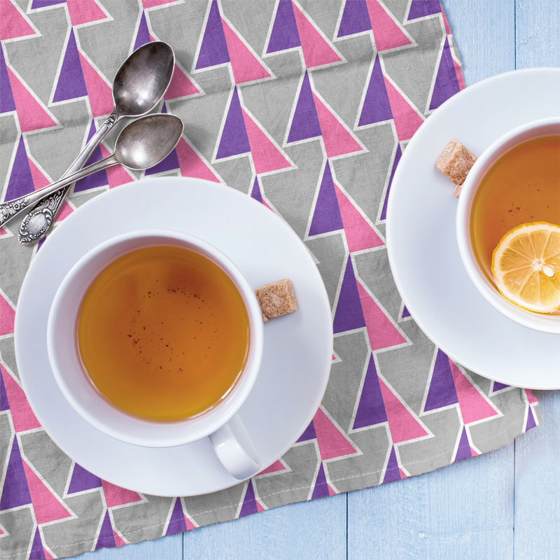 Jordao Tea Towel Kitchen Towel, Blue/Pink/Gray, Cotton Twill