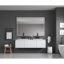 Miroir de salle de bain 60 po x 48 po à DEL avec façade et rétroéclairage, miroir de meuble-lavabo mural avec cadre en aluminium, antibuée, mémoire, 3 couleurs, gradation continue-1026807827-1026807904