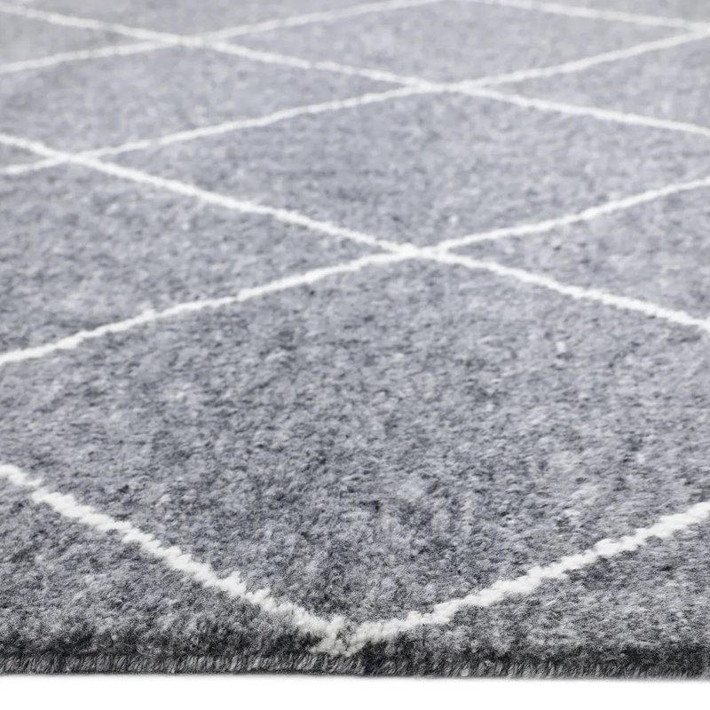 Wallis Moroccan Area Rug in Gray, Rectangle 5' x 8'