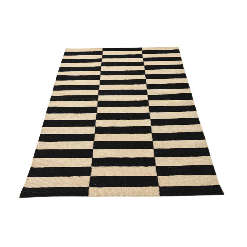 Tapis noir et blanc 3x5 Pinkerton