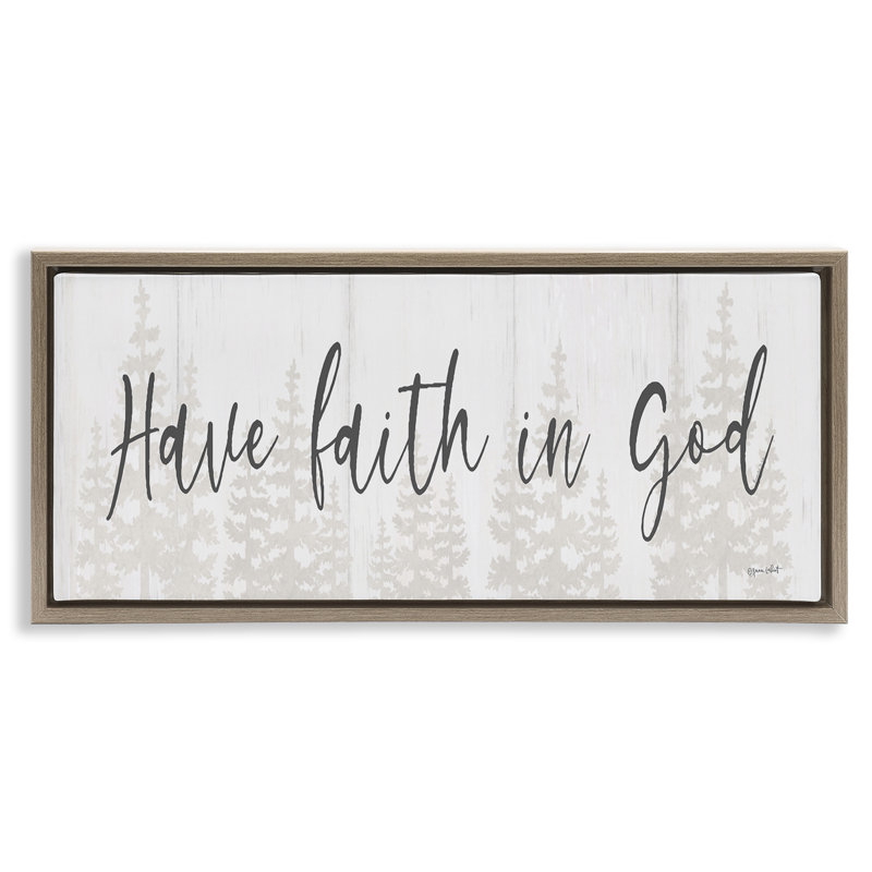 Art mural encadré "Faith In God" par Annie Lapoint, Cadre flottant orme Montalcino, H 14 po x l 31 po