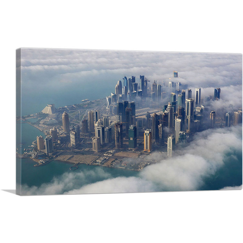 La capitale de la ville de qhada, en nuage, reproduction de photo sur toile tendue, H 18 po x l 26 po x P 1,5 po