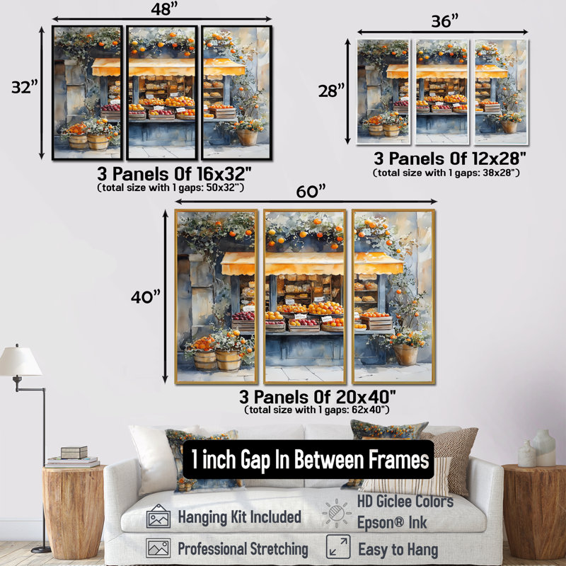 Café français dans des tons de jaune et de vert II - ensemble de décoration murale café français, H 40 po x l 60 po x P 1 po