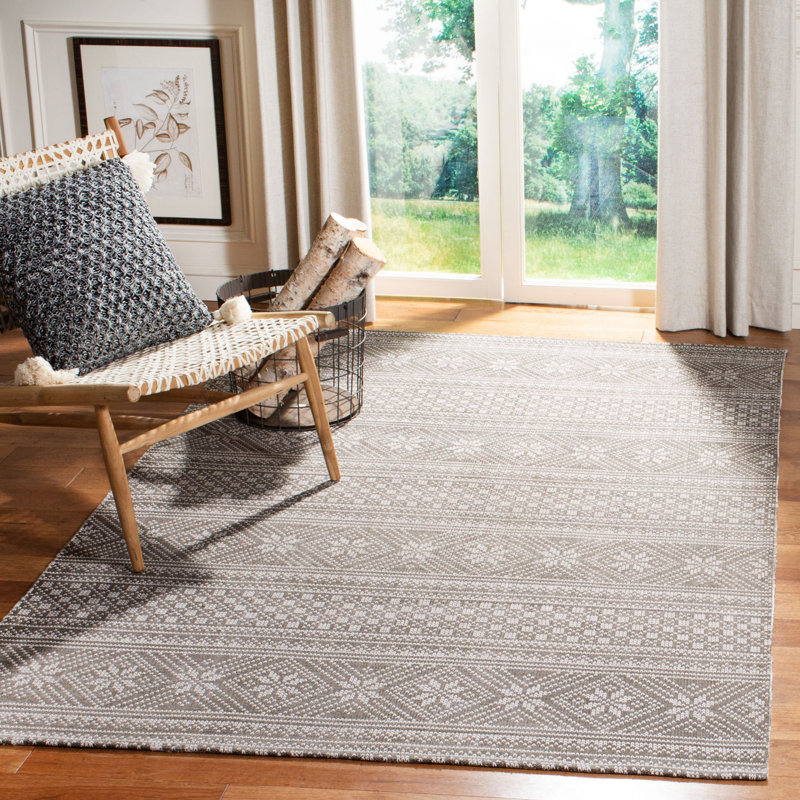 Tapis en coton tissé à la main Reuben, Rectangle 5 pi x 8 pi