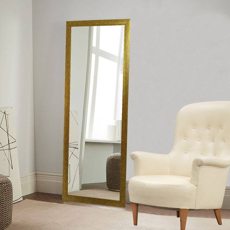 Miroir Traditional Cheval, cadre doré, 15,7 po x 41,3 po | 100% plastique, épaisseur du cadre: 1,2 po, épaisseur du miroir: 0,2 po | Conception murale, décoration élégante pour les chambres à coucher et les vestiaires