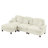 Sofalyn 3-Piece Chenille Modular Sectional Sofa Couch With Flared Arms And Removable Skirts-1350010469