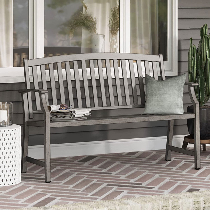 Upholstered Bench, Weathered Grey 