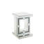 Table d'appoint Noralie Glam avec base piédestal en miroir et faux diamants
