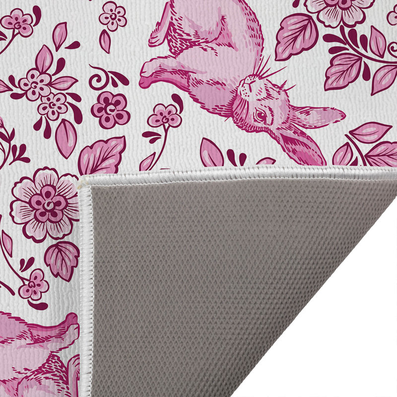 Paillasson Bunny Toile, Rose, 21" W x 34" L