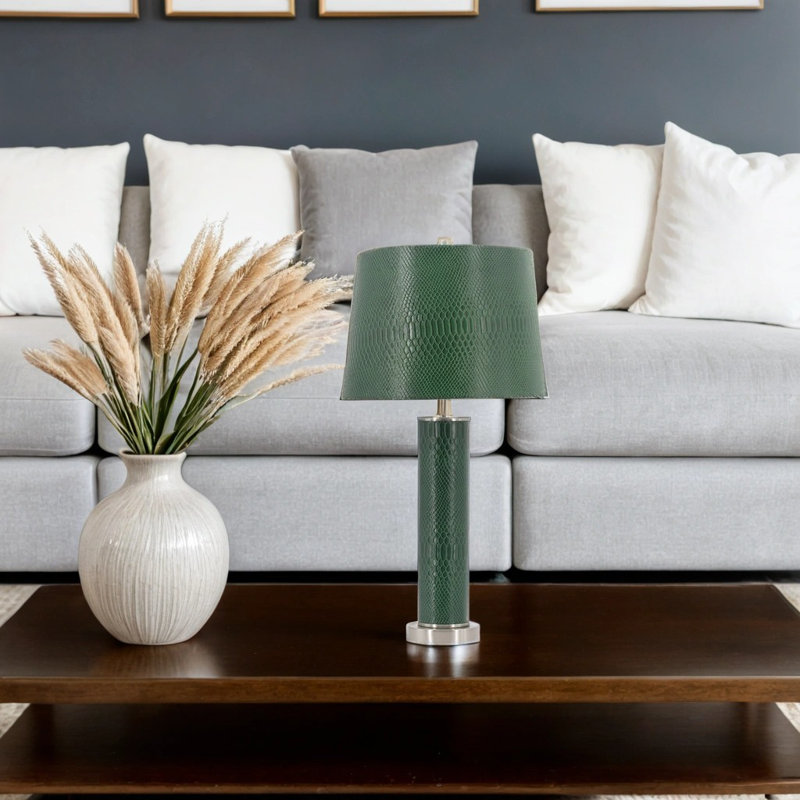 Lampe de table en similicuir Crocodile Texture