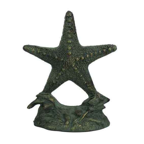 Starfish Cast Iron Weighted Floor Stop, Antique Bronze