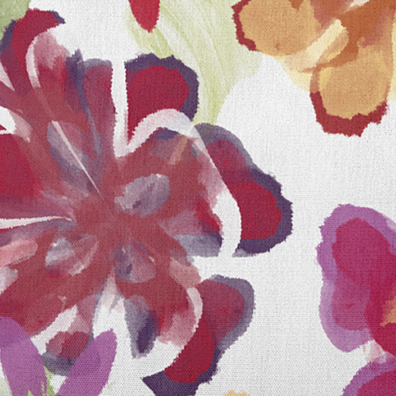 Housse et insert de coussin décoratif floral floral, H 20 po x l 20 po x P 3 po, Rouge, Polyester/ Bourre en polyester