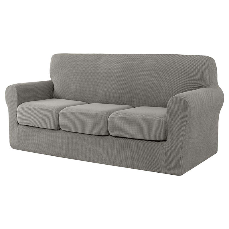 Housse moelleuse pour canapé, Mélange de polyester gris argent