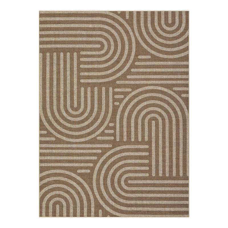 Washable Area Rug 5x7 Modern Striped Easy Jute Rug, Non-Shedding Low Pile Indoor Outdoor Carpet, Contemporary Floor Mats, Easy Cleaning Rug