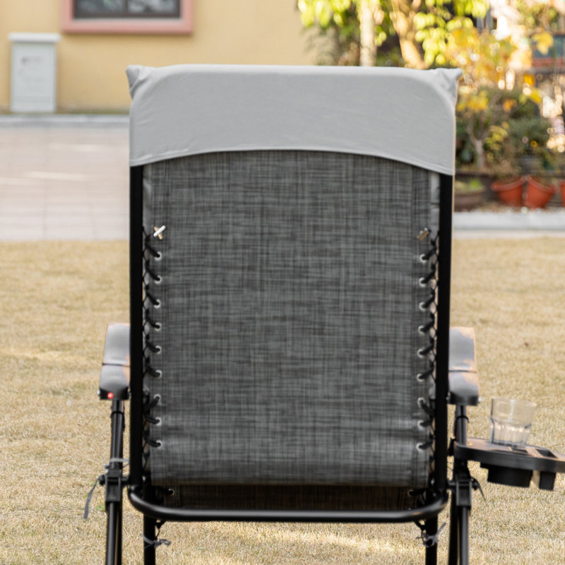 Outsunny Zero Gravity Chair, Folding Reclining Lounge Chair With Padded Cushion, Side Tray For Indoor And Outdoor, Supports Up To 264Lbs