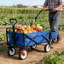 Chariot utilitaire d'extérieur pliable avec porte-gobelets et poignée réglable