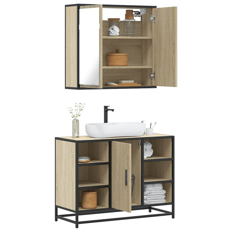 Amardo Bathroom Furniture Suite, Light Wood