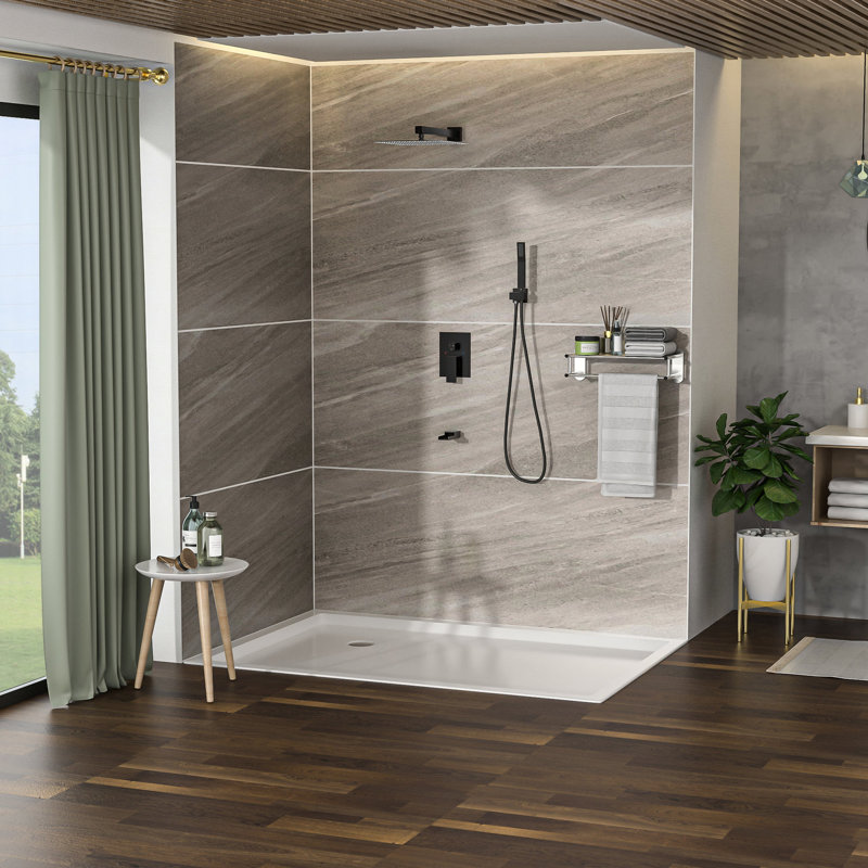 Oil Rubber Bronze Shower System With Waterfall Tub Spout - 10 Inch Square Rainfall Head & Handheld -balanced Valve Effortless Installation And Disinfection 10" 3 Function Shower, For Assurance
