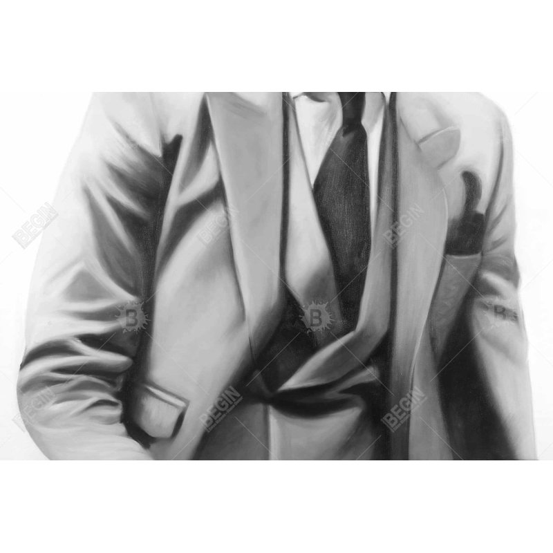 Homme d'affaires élégant - Toile de bureau grise pour la décoration intérieure