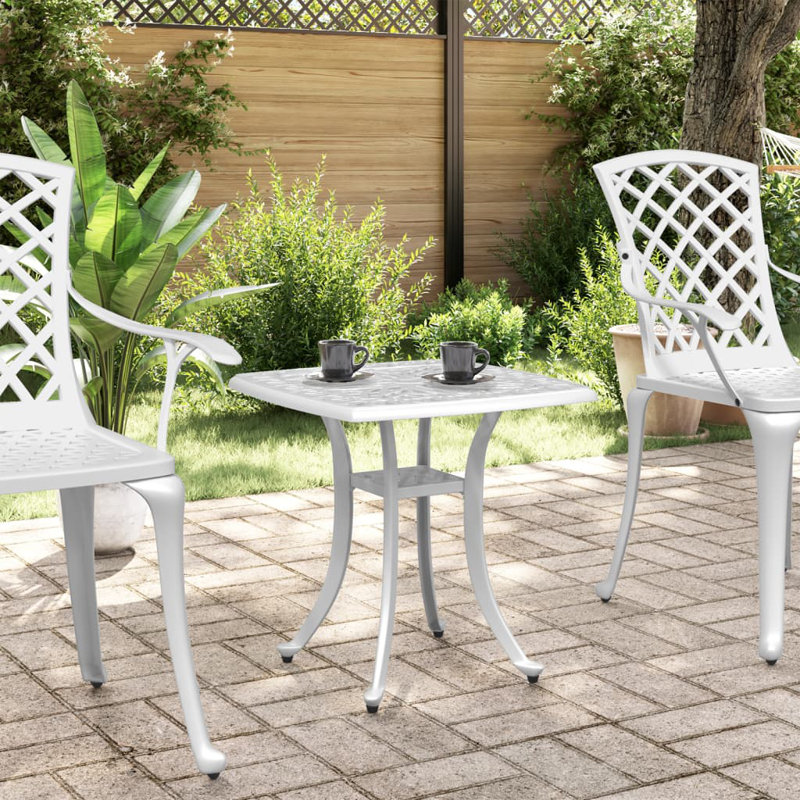 Canora Grey Patio Table White 20.9"X20.9"X20.9" Cast Aluminum, White