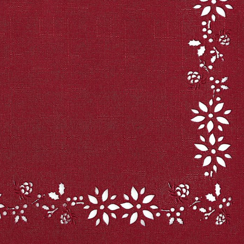 Ensemble de 4 napperons Holmwith Poinsettia Noel, Rouge
