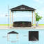 Outsunny 3 x 3(m) Hardtop Gazebo Canopy Galvanised Metal Roof Top Hook