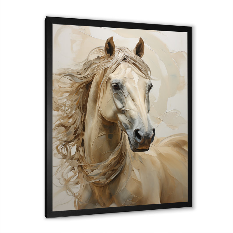 Portrait de cheval sophistiqué I, Cadre photo noir, H 44 po x l 34 po x P 1,5 po