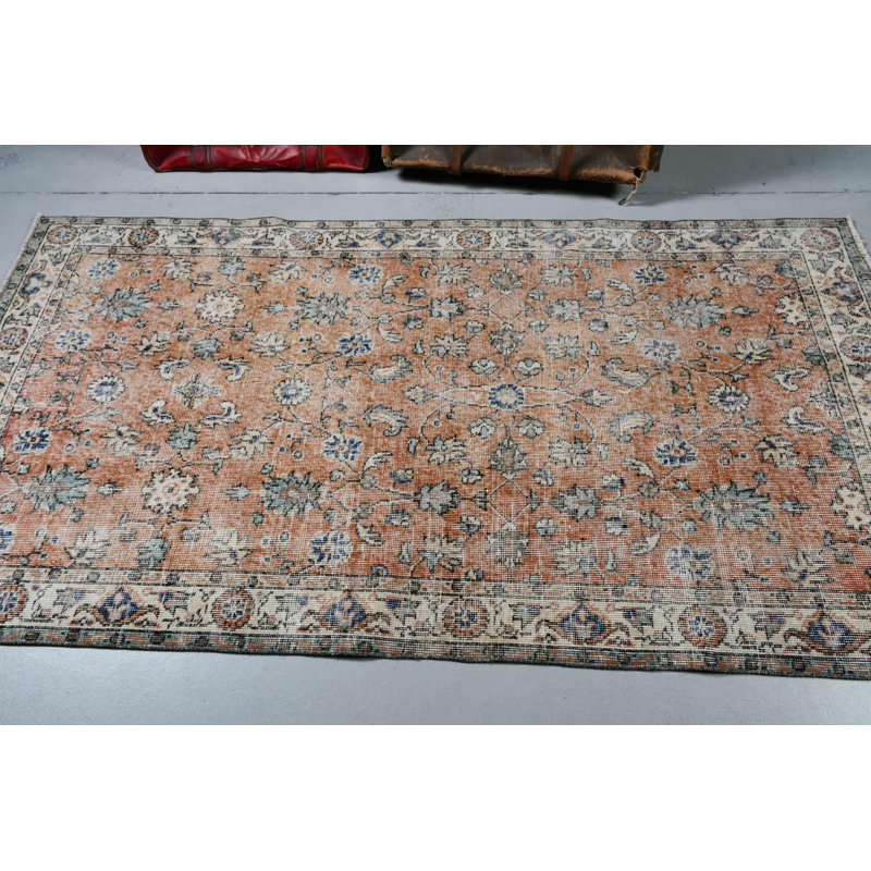 Tapis turc de style Oushak fabriqué à la main et de style rétro Oushak, idéal pour les décors antiques
