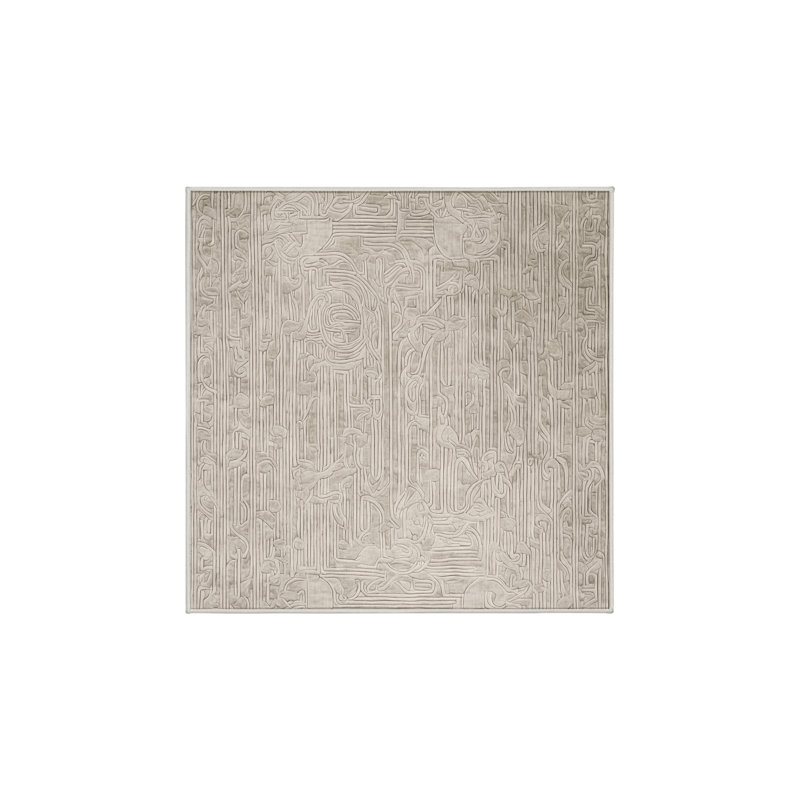 Machine Washable Beige Area Rug, Square 8'