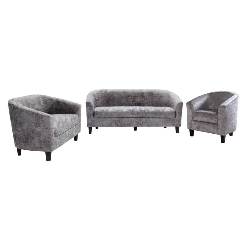 Warner Loveseat, Crushed Velvet Silver