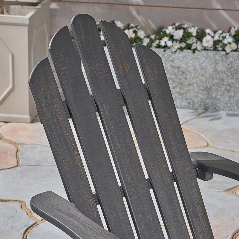 Foldable Adirondack Chair, Adirondack Design Patio Chair, Dark Gray