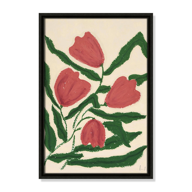 «Colette Red Tulips Print» par Camilla Bergqvist, Espresso, H 19,5 po x l 13,5 po