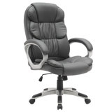 Black Big And Tall Leather Office Chair Adjustable High Back Task Chair With High Back/Footrest/Lumbar Cushion/Adjustable Height