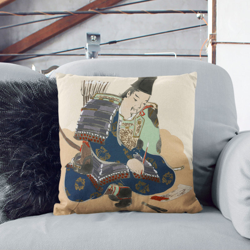 Samurai Vol.3 Scatter Cushion, 40cm H x 40cm W x 15cm D, Black