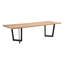 Callam Teak Solid Wood Top Metal Base Dining Table