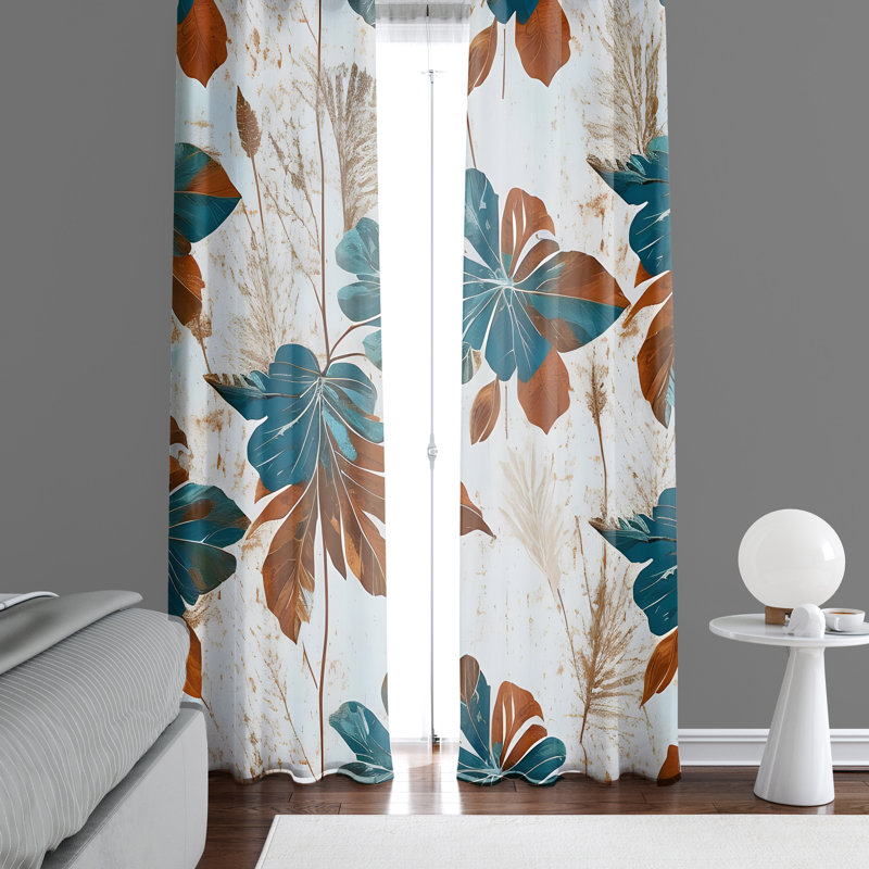 Paire de rideaux semi-transparents en polyester Argie, L 40 po x L 82 po