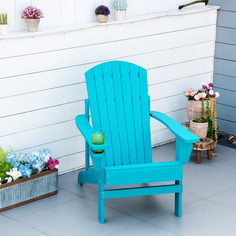 Grazierville Wood Outdoor Adirondack Chair, Blue