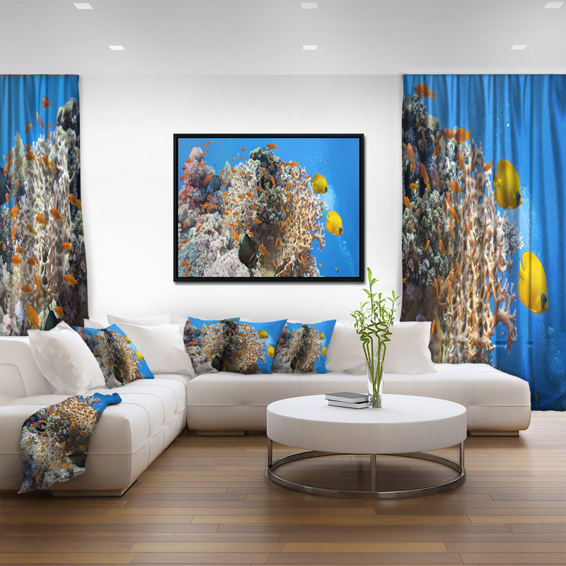 «Coral Scene Panorama», photographie encadrée sur toile, H 12 po x l 20 po x P 1 po