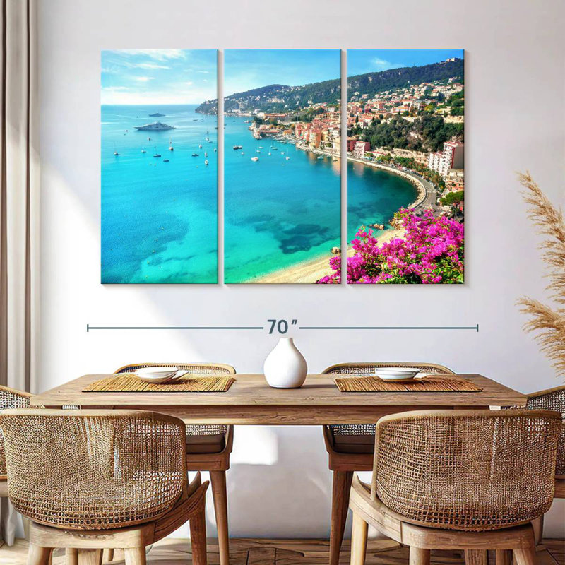 Plage côtière Gillard Villefranche-Sur-Mer, H 42 po x l 65 po