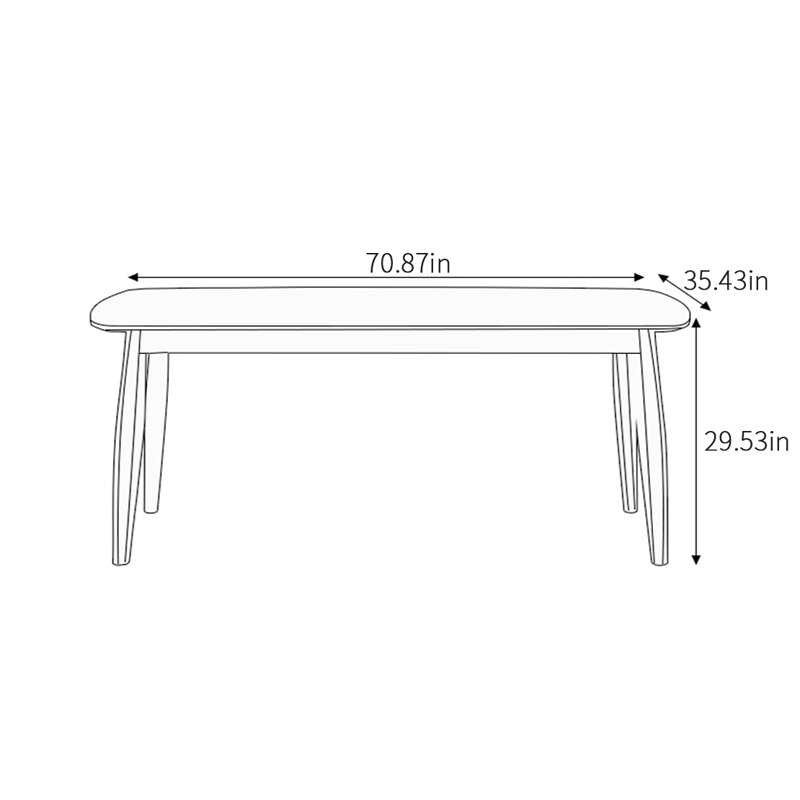 Solid Wood Base Dining Table, 35.43" W x 70.87" L