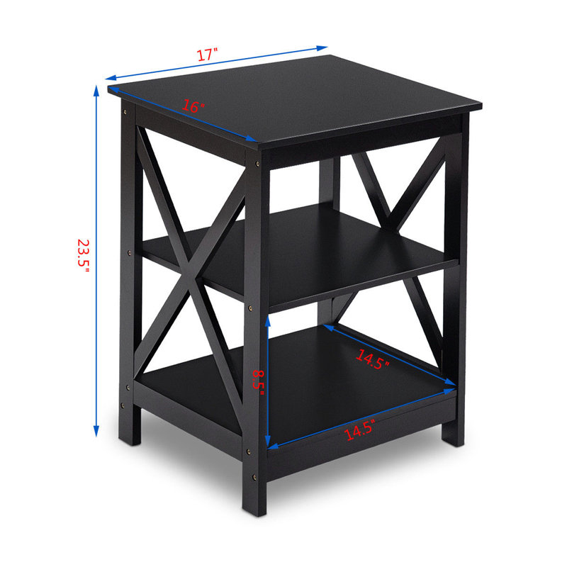 Deidamia 17'' W Nightstand, Black
