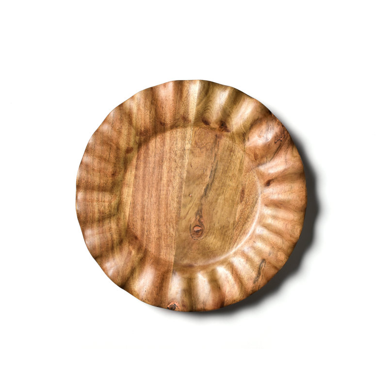Assiette plate à volants en bois 11