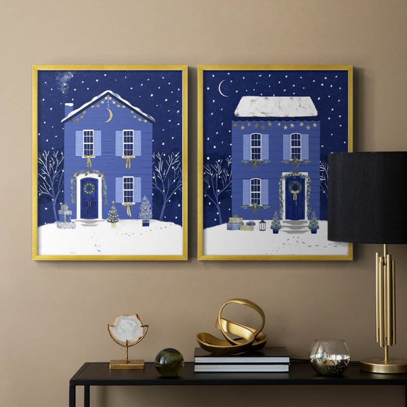«I Quiet Winter Home I», reproduction encadrée de qualité supérieure - prête à être accrochée - aucun clou requis - aucun clou requis