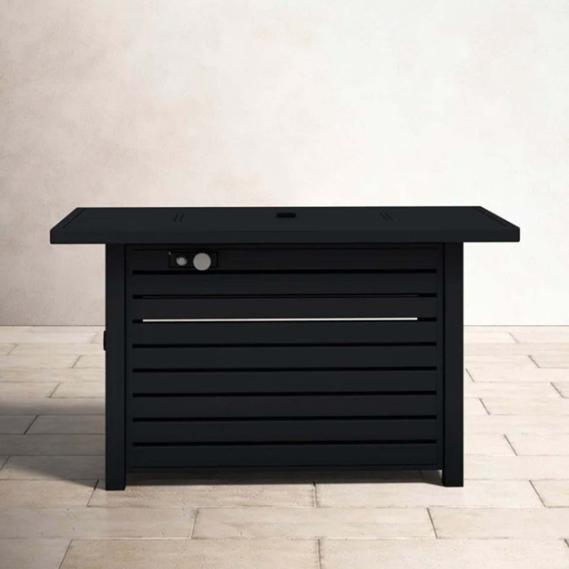 Steel Propane/Natural Gas Outdoor Fire Pit Table With Lid