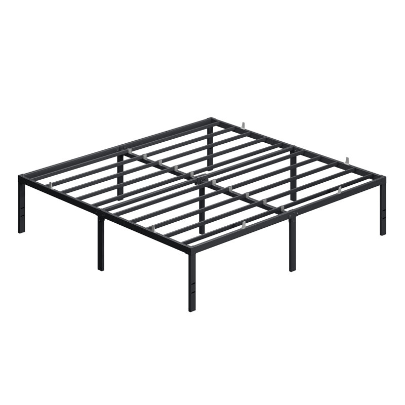 18" Heavy-Duty Metal Platform Bed Frame, 1100 Lbs Capacity, No Box Spring, Under-Bed Storage, 18", King