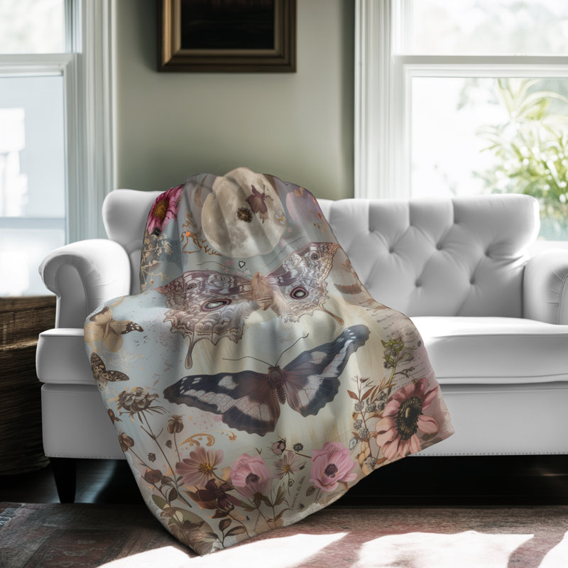 «Luna Lullaby Dreamscape» - couverture en sherpa de qualité supérieure - reproduction d'art luxueuse, Simple