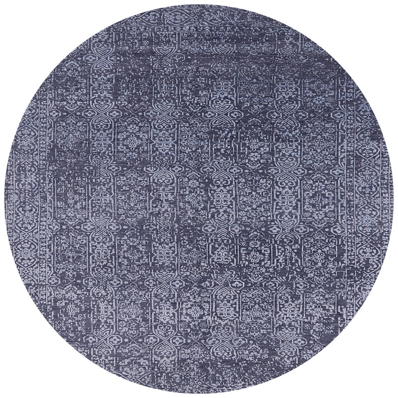 Tapis oriental bleu / blanc, Rond 8 pi